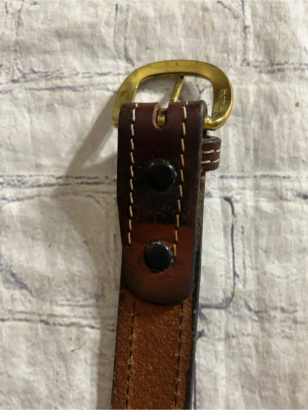 PERRY ELLIS PORTFOLIO BROWN LEATHER BELT SIZE 42 & HANDCRAFTED SMOKEY MOUNTAINS